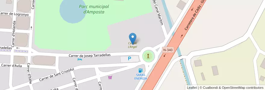 Mapa de ubicacion de Centre L'Àngel en Spagna, Catalunya, Tarragona, Montsià, Amposta.