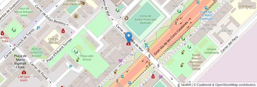 Mapa de ubicacion de Centre Mèdic La Verneda en 스페인, Catalunya, Barcelona, Barcelonès, 바르셀로나.