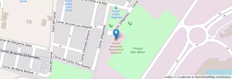 Mapa de ubicacion de Centre Municipal de Juventud Natzaret en スペイン, バレンシア州, València / Valencia, Comarca De València, València.