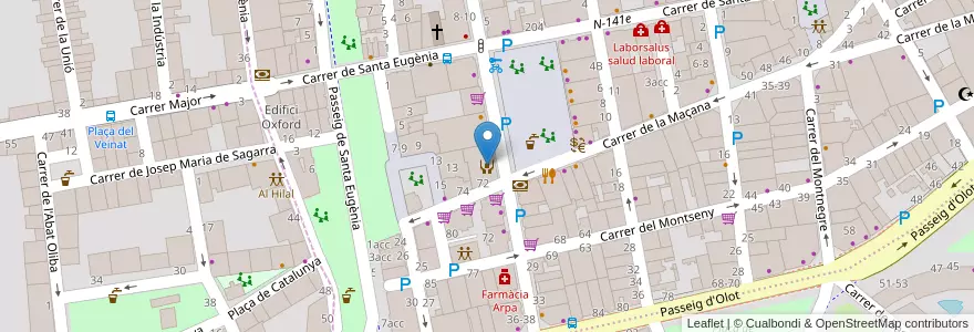 Mapa de ubicacion de CENTRE OBERT SANTA EUGÈNIA en İspanya, Catalunya, Girona, Gironès, Girona.