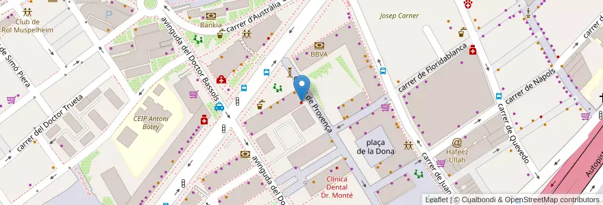 Mapa de ubicacion de Centre Odontològic Provença en 西班牙, Catalunya, Barcelona, Barcelonès, Badalona.
