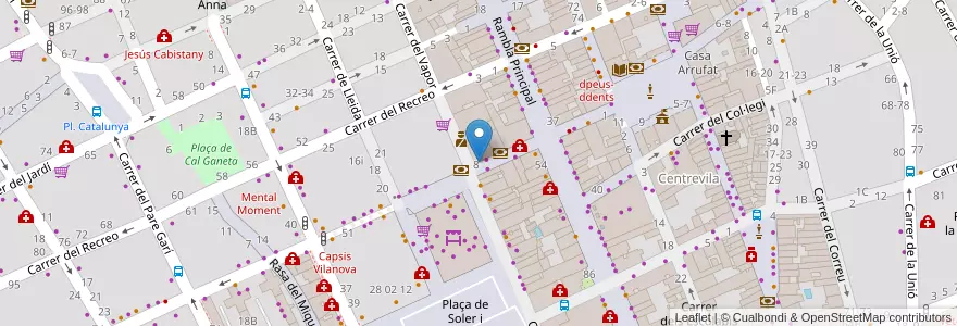 Mapa de ubicacion de Centre Psicològic Garraf en 스페인, Catalunya, Barcelona, Garraf, Vilanova I La Geltrú.