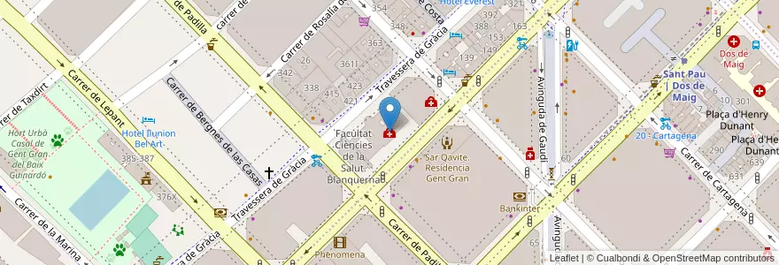 Mapa de ubicacion de Centre Sociosanitari Palau en 西班牙, Catalunya, Barcelona, Barcelonès, Barcelona.