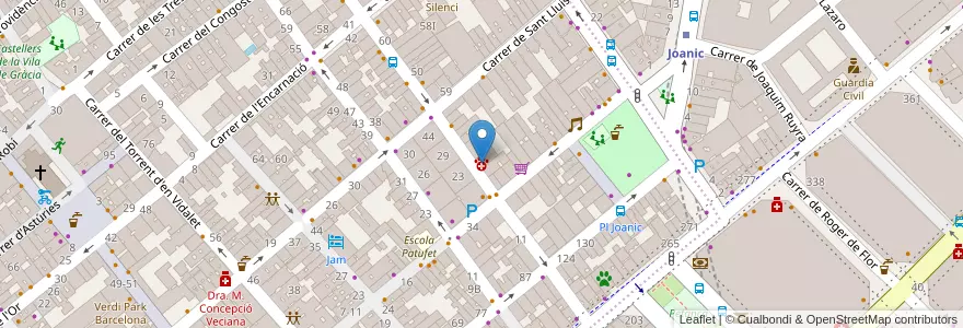 Mapa de ubicacion de Centre Veterinari Joanic en اسپانیا, Catalunya, Barcelona, Barcelonès, Barcelona.