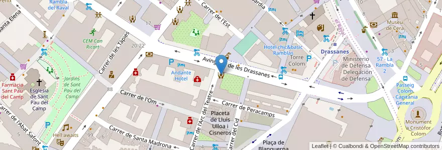 Mapa de ubicacion de Centres d’atenció i seguiment - Baluard en 西班牙, Catalunya, Barcelona, Barcelonès, Barcelona.