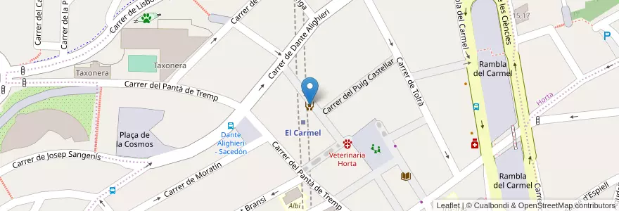 Mapa de ubicacion de Centres d’atenció i seguiment - Horta-Guinardó en Espanha, Catalunha, Barcelona, Barcelonès, Barcelona.