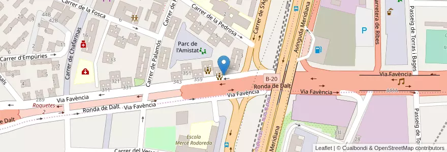 Mapa de ubicacion de Centres d’atenció i seguiment - Nou Barris en スペイン, カタルーニャ州, Barcelona, バルサルネス, Barcelona.
