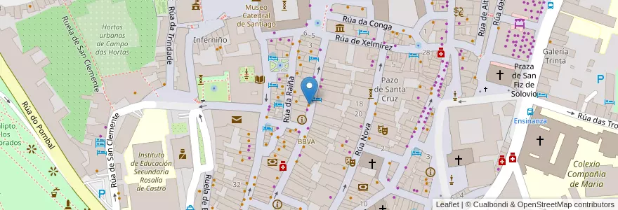 Mapa de ubicacion de Centro en Espagne, Galice, A Corogne, Santiago, Santiago De Compostela.