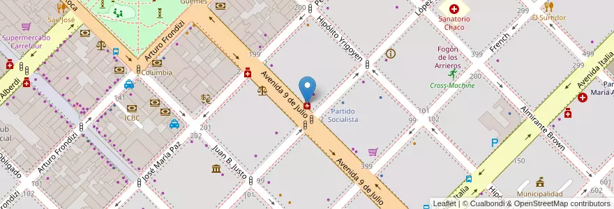 Mapa de ubicacion de Centro 2 en Аргентина, Чако, Departamento San Fernando, Ресистенсия, Resistencia.