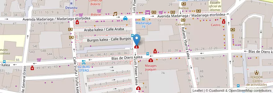 Mapa de ubicacion de Centro Ambulatorio Deusto en Spanje, Baskenland, Biskaje, Bilboaldea, Bilbao.