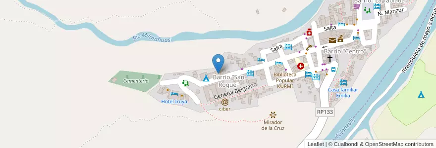 Mapa de ubicacion de Centro Antonio M. Claret en Arjantin, Finca El Potrero, Salta, Departamento Iruya, Municipio Iruya.