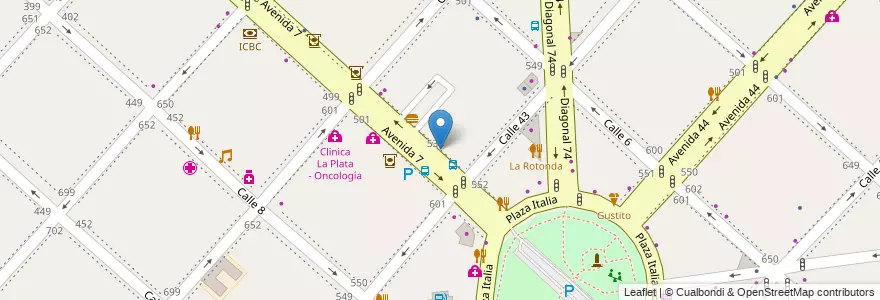 Mapa de ubicacion de Centro Aprendizaje Universitario, Casco Urbano en 아르헨티나, 부에노스아이레스주, Partido De La Plata, La Plata.