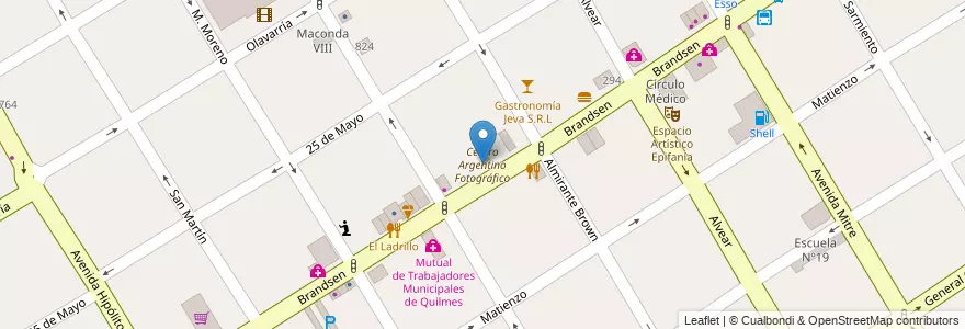 Mapa de ubicacion de Centro Argentino Fotográfico en Argentinië, Buenos Aires, Partido De Quilmes, Quilmes.
