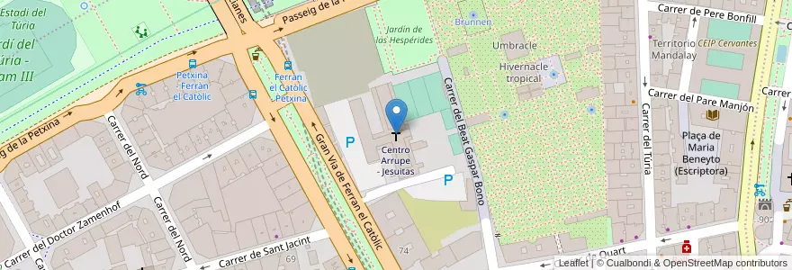 Mapa de ubicacion de Centro Arrupe - Jesuitas en Spanje, Valencia, Valencia, Comarca De València, Valencia.