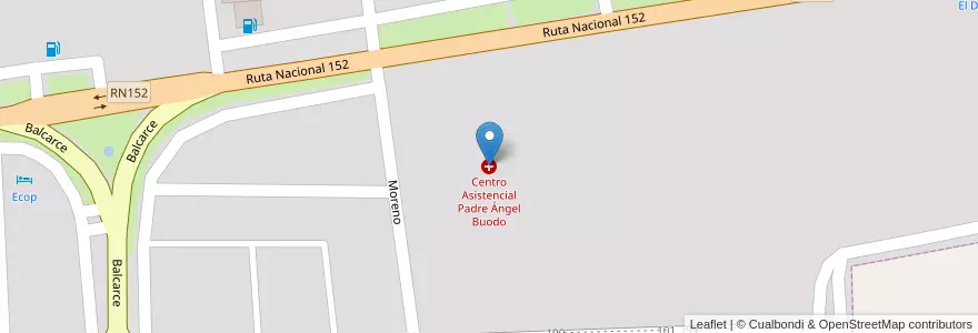 Mapa de ubicacion de Centro Asistencial Padre Ángel Buodo en Arjantin, La Pampa, Municipio De General Acha, Departamento Utracán.