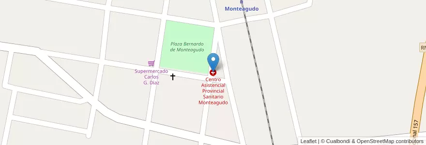 Mapa de ubicacion de Centro Asistencial Provincial Sanitario Monteagudo en آرژانتین, Tucumán, Departamento Simoca, Municipio De Monteagudo.