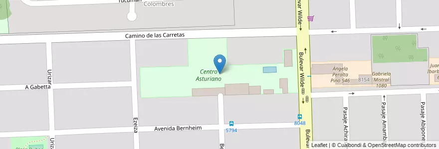 Mapa de ubicacion de Centro Asturiano en آرژانتین, سانتافه, Departamento Rosario, Municipio De Rosario, تسبیح.