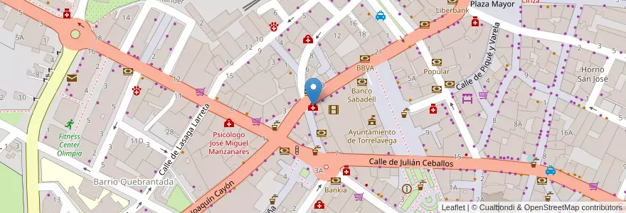 Mapa de ubicacion de Centro auditivo clínico en إسبانيا, كانتابريا, منطقة كانتابريا, Besaya, Torrelavega.