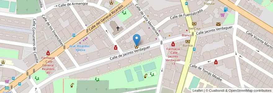 Mapa de ubicacion de Centro Base Nº 8 de atención a personas con discapacidad en Spanje, Comunidad De Madrid, Comunidad De Madrid, Área Metropolitana De Madrid Y Corredor Del Henares, Madrid.