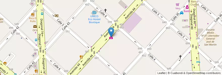 Mapa de ubicacion de Centro Bioquimico, Casco Urbano en Arjantin, Buenos Aires, Partido De La Plata, La Plata.