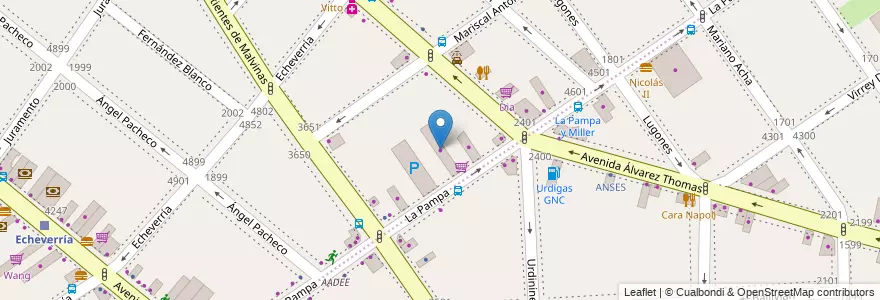 Mapa de ubicacion de Centro Car, Villa Urquiza en Argentine, Ciudad Autónoma De Buenos Aires, Comuna 12, Buenos Aires.