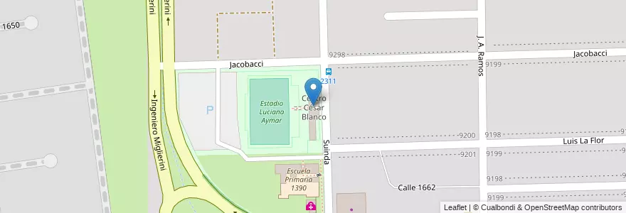 Mapa de ubicacion de Centro César Blanco en Arjantin, Santa Fe, Departamento Rosario, Municipio De Rosario, Rosario.