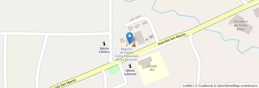 Mapa de ubicacion de Centro Cívico en 阿根廷, Misiones, Departamento San Ignacio, Municipio De Hipólito Yrigoyen.