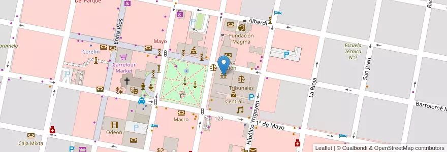 Mapa de ubicacion de Centro Cívico en アルゼンチン, エントレ・リオス州, Departamento Concordia, Distrito Suburbios, Concordia, Concordia.