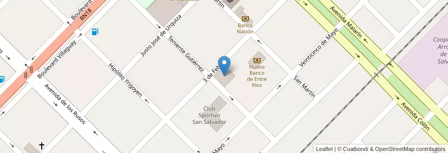 Mapa de ubicacion de Centro Cívico en アルゼンチン, エントレ・リオス州, Departamento San Salvador, Distrito Arroyo Grande, San Salvador.