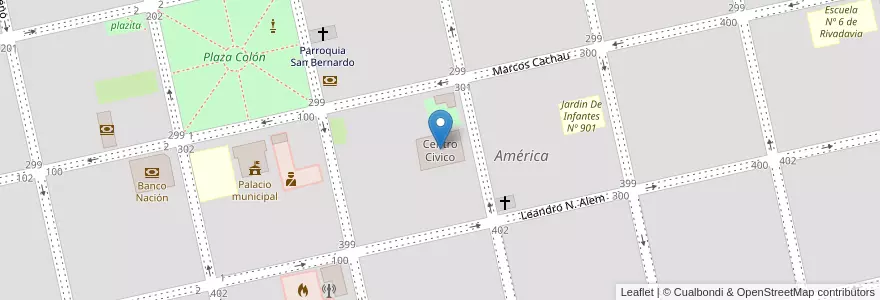 Mapa de ubicacion de Centro Civico en الأرجنتين, بوينس آيرس, Partido De Rivadavia, América.
