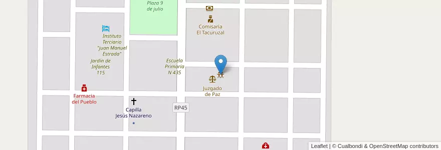 Mapa de ubicacion de Centro Cívico en 아르헨티나, Chaco, Departamento Quitilipi, Municipio De Quitilipi, Villa Rural El Palmar.