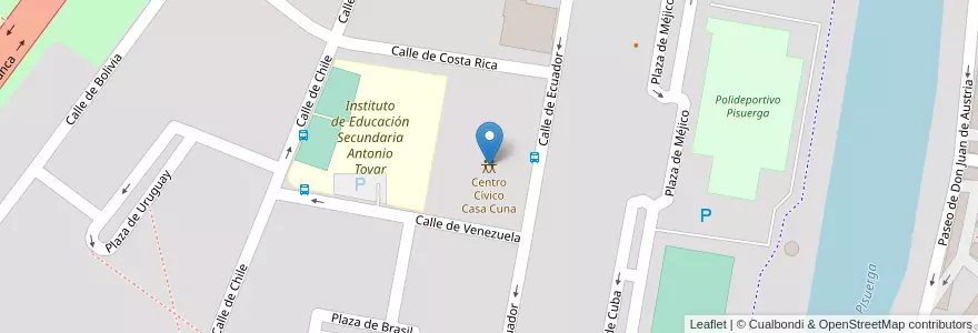 Mapa de ubicacion de Centro Cívico Casa Cuna en 스페인, Castilla Y León, Valladolid, Valladolid.