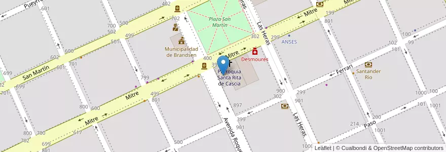 Mapa de ubicacion de Centro Civico Ignacio Muniategui en アルゼンチン, ブエノスアイレス州, Brandsen.