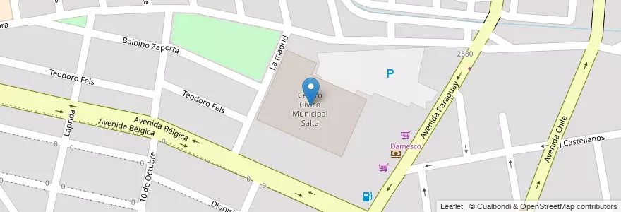Mapa de ubicacion de Centro Cívico Municipal Salta en Аргентина, Сальта, Capital, Municipio De Salta, Salta.