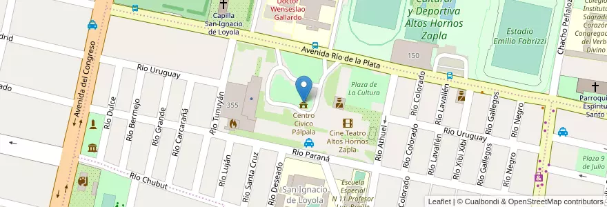 Mapa de ubicacion de Centro Cívico Pálpala en Arjantin, Jujuy, Departamento Palpalá, Municipio De Palpalá.