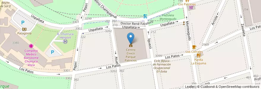 Mapa de ubicacion de Centro Cívico Parque Patricios, Parque Patricios en آرژانتین, Ciudad Autónoma De Buenos Aires, Comuna 4, Buenos Aires.