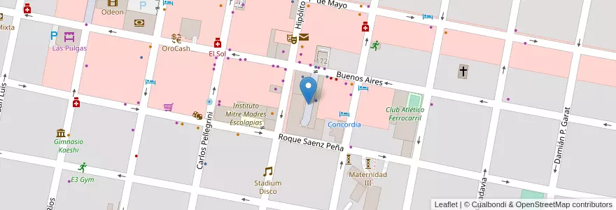 Mapa de ubicacion de Centro Cívico Provincial en アルゼンチン, エントレ・リオス州, Departamento Concordia, Distrito Suburbios, Concordia, Concordia.
