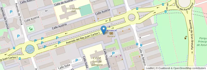 Mapa de ubicacion de Centro cívico Rigoberta Menchú en Испания, Мадрид, Мадрид, Área Metropolitana De Madrid Y Corredor Del Henares, Leganés.