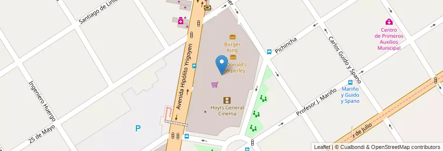Mapa de ubicacion de Centro comercial Coto Temperley en Argentinië, Buenos Aires, Partido De Lomas De Zamora.