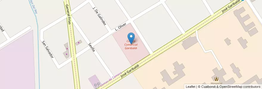 Mapa de ubicacion de Centro Comercial Garibaldi en Argentine, Province De Buenos Aires, Partido De Lomas De Zamora, Lomas De Zamora.