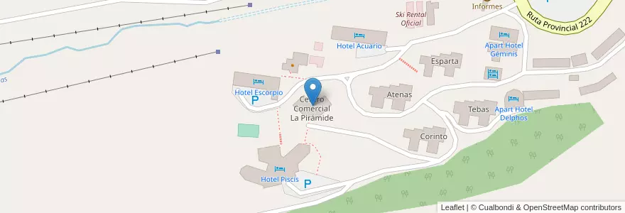 Mapa de ubicacion de Centro Comercial La Pirámide en Arjantin, Şili, Mendoza, Departamento Malargüe, Distrito Ciudad De Malargüe.