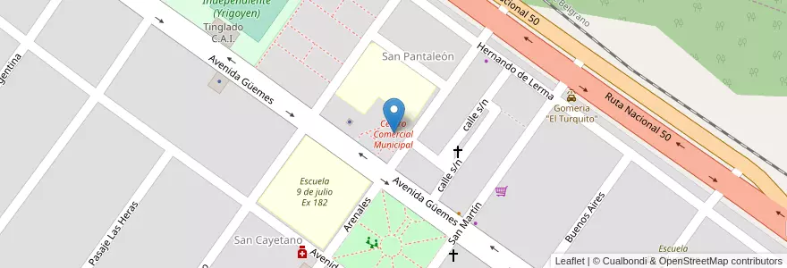Mapa de ubicacion de Centro Comercial Municipal en الأرجنتين, Salta, Orán, Municipio De Hipólito Yrigoyen, Hipólito Yrigoyen.