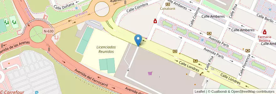 Mapa de ubicacion de Centro Comercial Ruta de la Plata en Espanha, Estremadura, Cáceres, Cáceres, Cáceres.