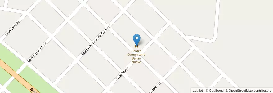 Mapa de ubicacion de Centro Comunitario Barrio Nuevo en Arjantin, Formosa, Departamento Pilcomayo, Municipio De Laguna Naick Neck.