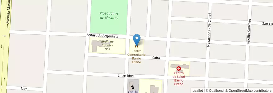 Mapa de ubicacion de Centro Comunitario Barrio Otaño en Argentinië, Chili, Neuquén, Departamento Confluencia, Municipio De Plaza Huincul.