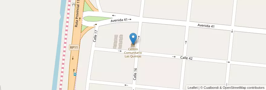 Mapa de ubicacion de Centro Comunitario Las Quintas en Arjantin, Buenos Aires, Partido De La Costa, Santa Teresita.