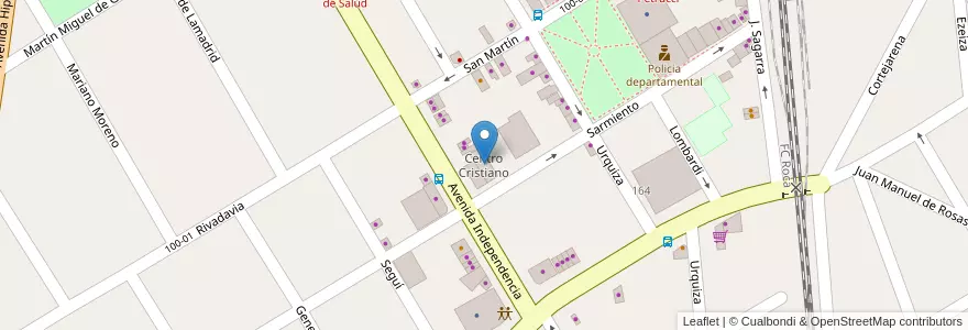Mapa de ubicacion de Centro Cristiano en Argentina, Buenos Aires, Partido De San Vicente.