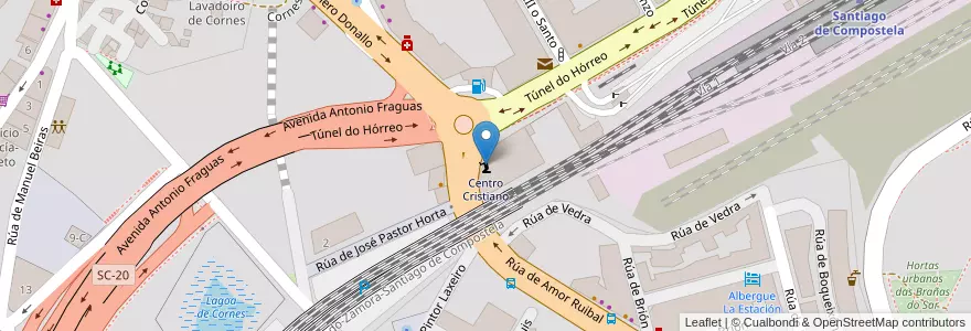 Mapa de ubicacion de Centro Cristiano en Spain, Galicia, A Coruña, Santiago, Santiago De Compostela.