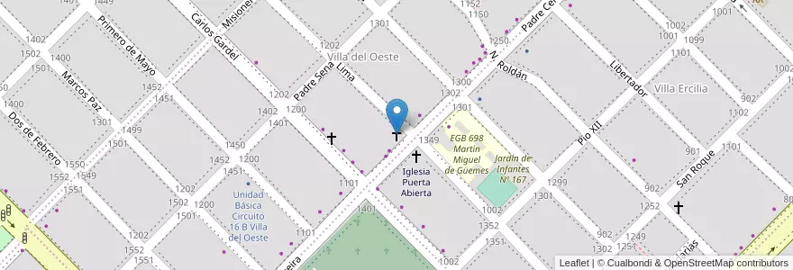 Mapa de ubicacion de Centro Cristiano Puertas Abiertas en Argentina, Chaco, Departamento San Fernando, Resistencia, Resistencia.
