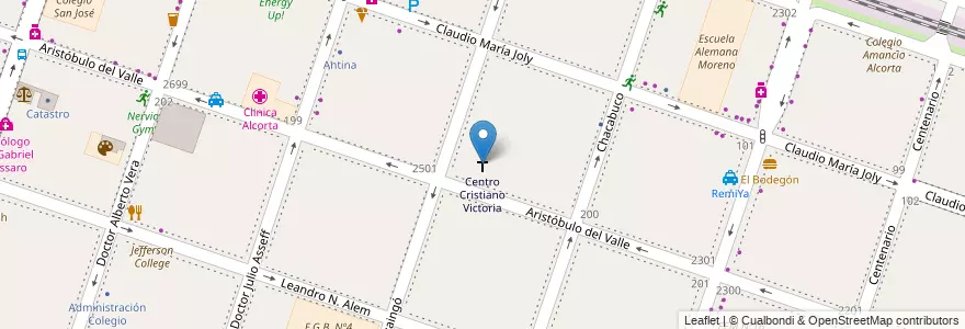 Mapa de ubicacion de Centro Cristiano Victoria en Arjantin, Buenos Aires, Partido De Moreno, Moreno.